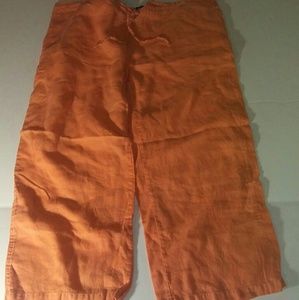 Mossimo 100% Linen Wide Leg Beach Pants Orange Med